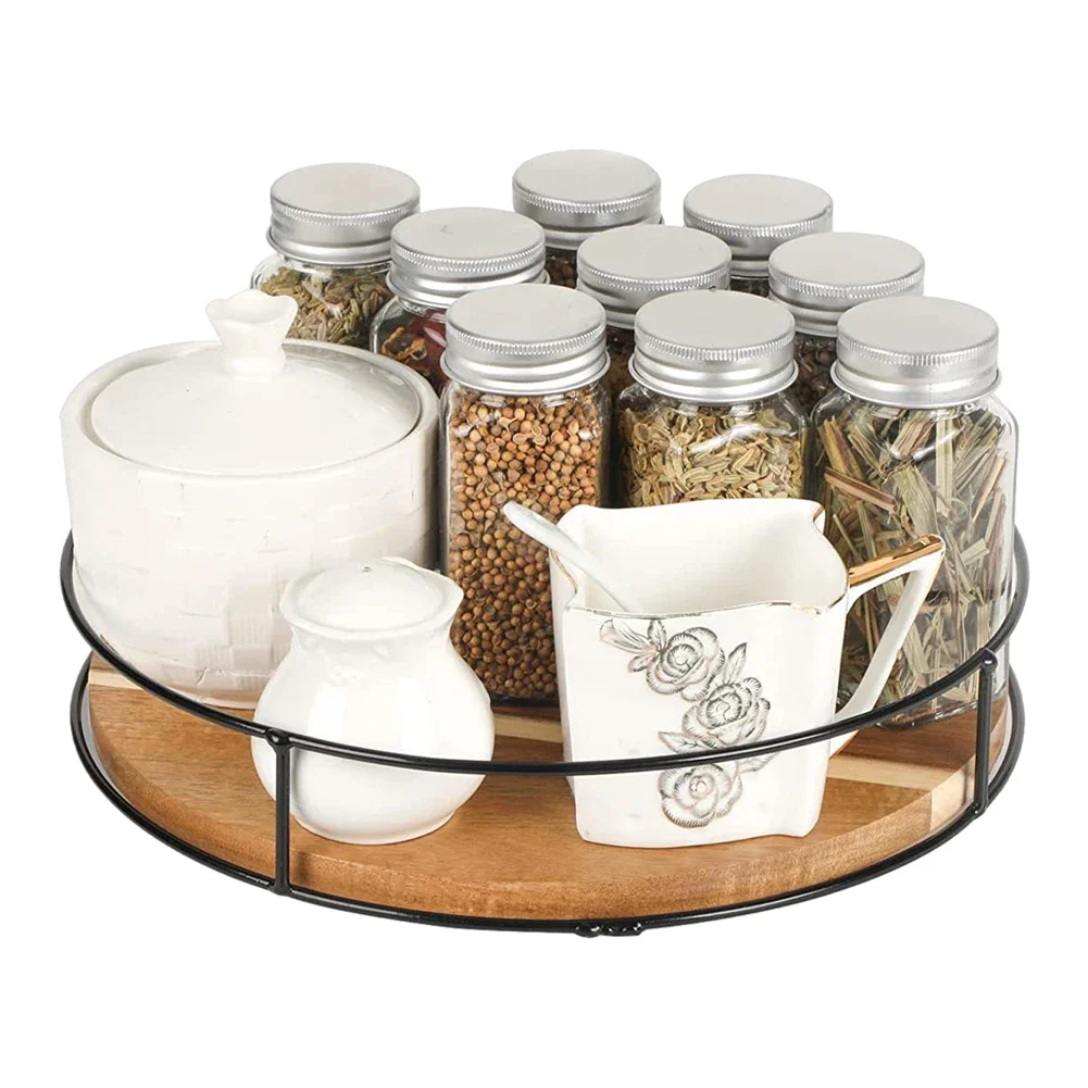360 Degree Rotating Lazy Susan Turntable Versatile Rotating Storage Rack Round Wooden for Home Kitchen Pantry rotating storage organizer,rotating stand