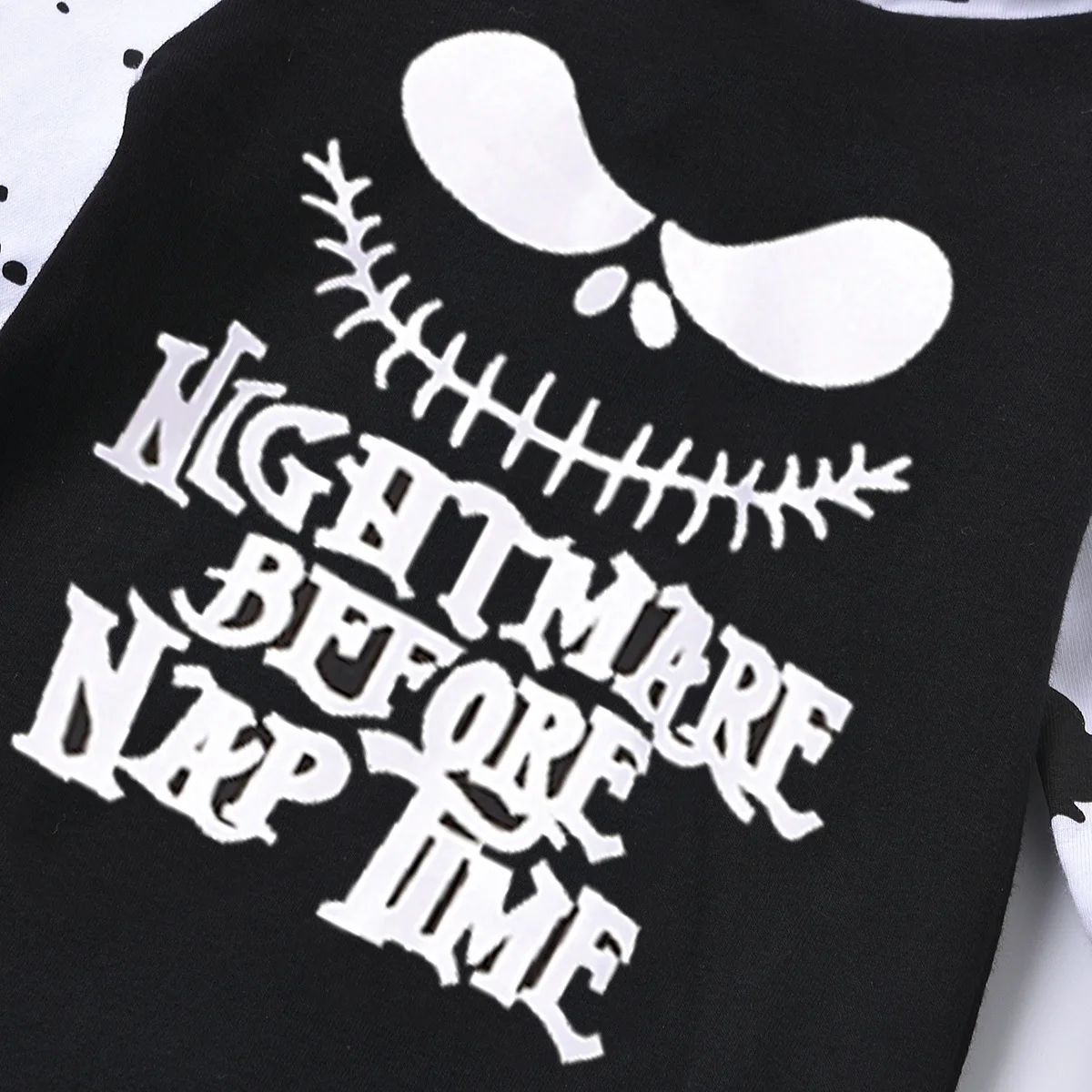 Newborn Baby Romper Halloween Long Sleeve Hooded Nightmare Before Nap Fashion Letters infant romper