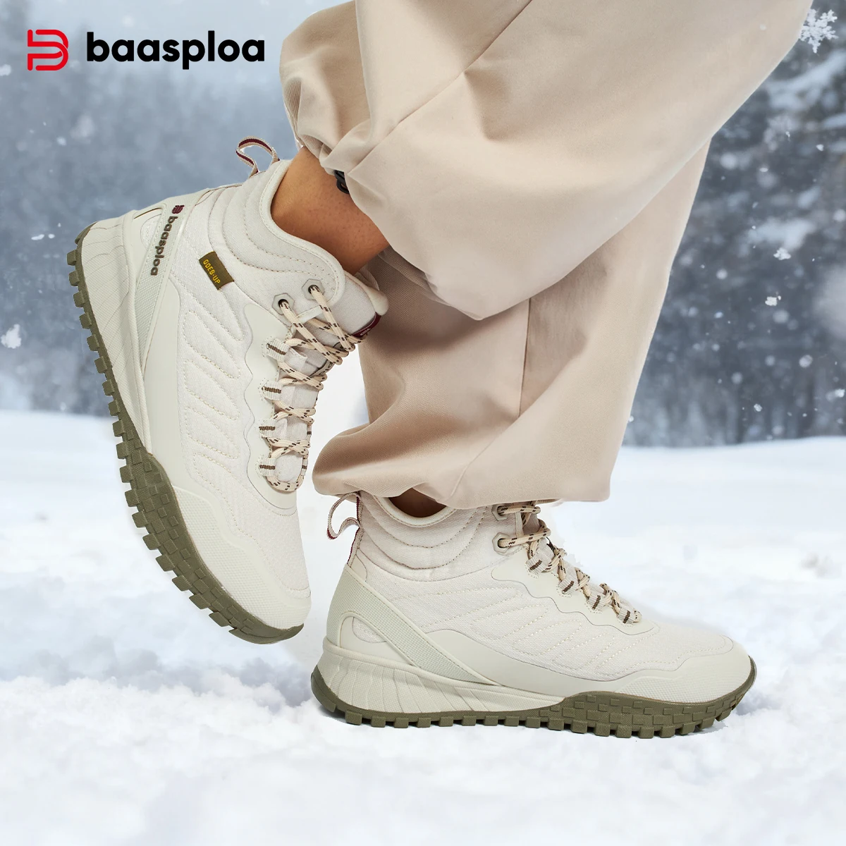 Winter Women Sneakers Plush Warm Snow Boots Non-Slip Waterproof Shoes Women Outdoor Boots Walking Shoes Baasploa sneakers shoes walking sneakers walking shoes waterproof boots
