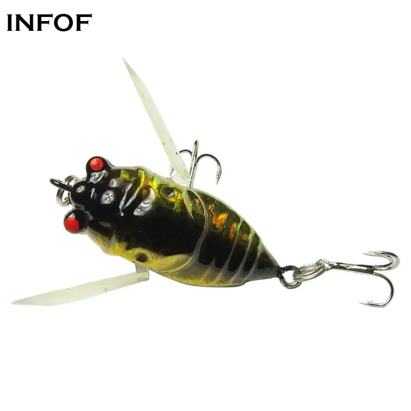 

INFOF 5pcs Popper Cicada Fishing Lure 5cm/6g Artificial Hard Bait Wobbler Pesca Poppers Topwater Float Carp Bait Fishing Tackle