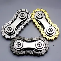 Metal Chain Spinner Fidgets Metal Flywheel Fingertip Gyro Toys Anti Stress DIY Replace Bicycle Chain Spiner Fidget Toys Kids