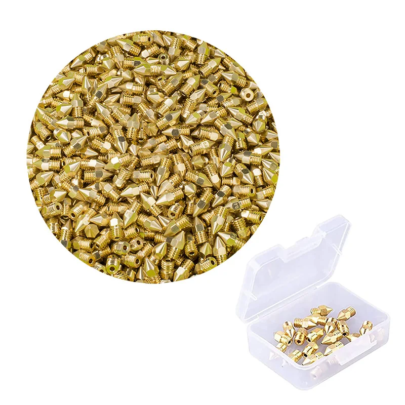 Premium Brass Nozzle Set for 3D Printer Extruders - Precision Sizes 0.1mm to 1.0mm