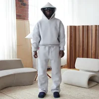 2025 européen et américain décontracté Simple Couple sweat à capuche couleur unie sweat-shirt ample pantalons de survêtement costume de sport 4
