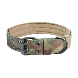 Durable Tactical Nylon Dog Collar for Outdoor Training and Working (Camouflage)