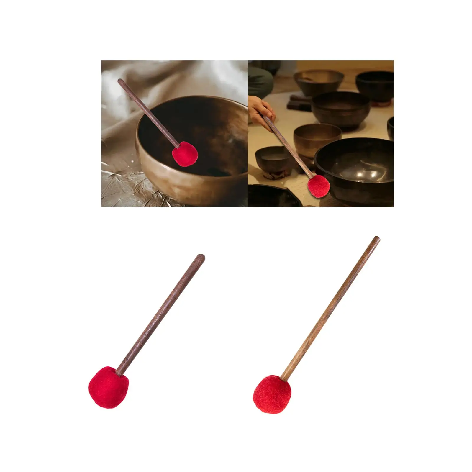 Sound Bowl Mallet Handmade Replacement Easy to Grip Anti Slip Wool Felted Percussion Sticks Drumstick Tibetan Bowl Sticks