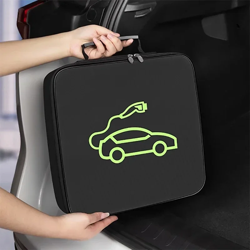 Waterproof Retardant Trunk Storage Box Accessory EV Car Portable Charging Cable Storage Carry Bag For BYD YUAN EV PRO
