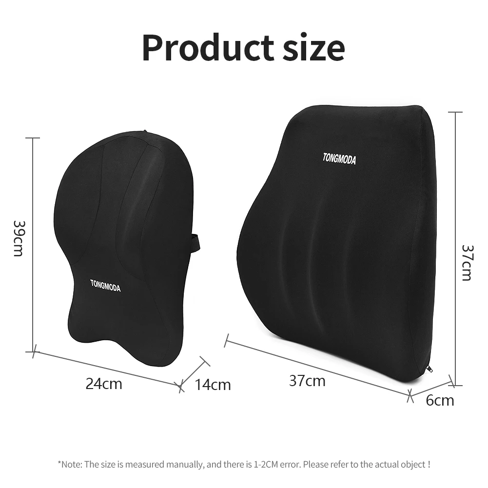 Memory Foam Car Neck Cushion Protective Lumbar Back Support Breathable Universal Car Headrest Pillow Car Supplies