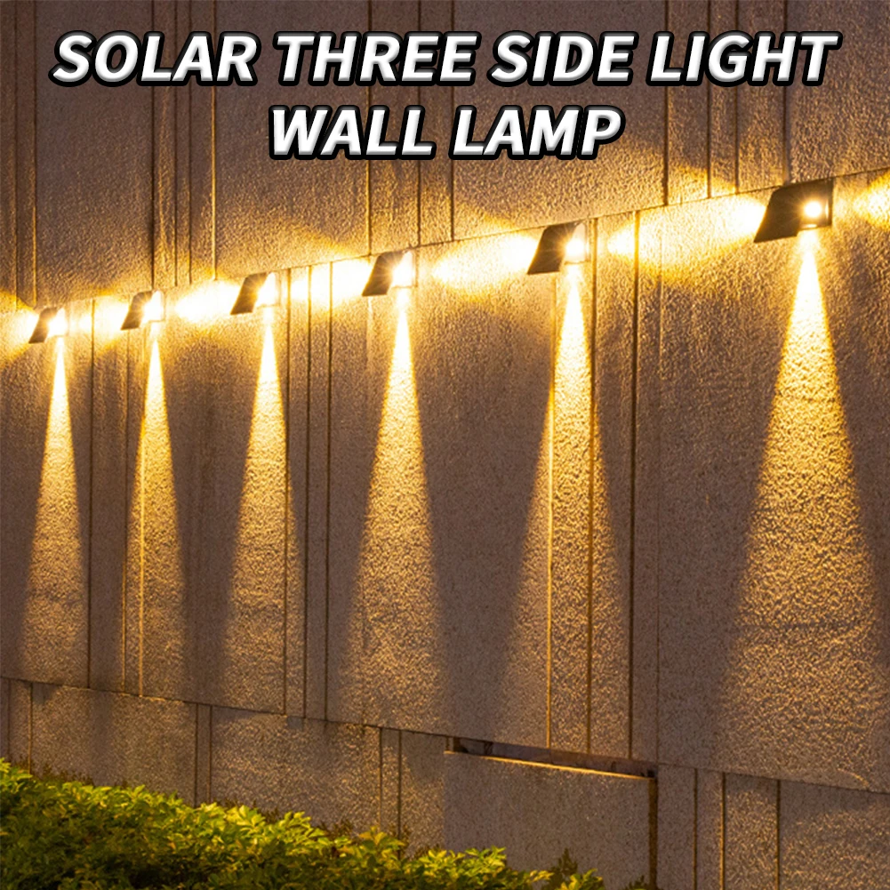 Description Picture 2 of itemSolar Wall Light LED Outdoor Wall Mounted Lights IP54 Waterproof 3-Sided Light Beam Wall Lamp For Garden Yard Garage Porch