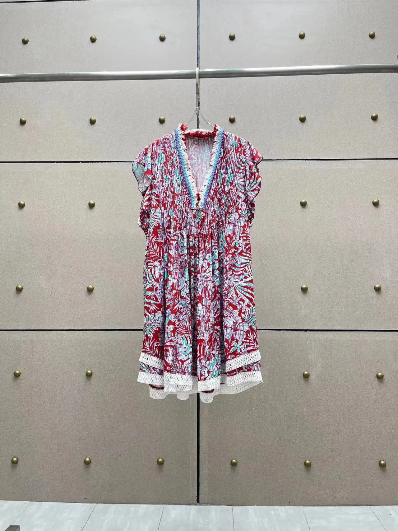 

Fyion High Quality 2023 Summer Women Fashion Runway Mini Dress Sleeveless Gorgeous Tank Vintage Print Ruffles Dresses