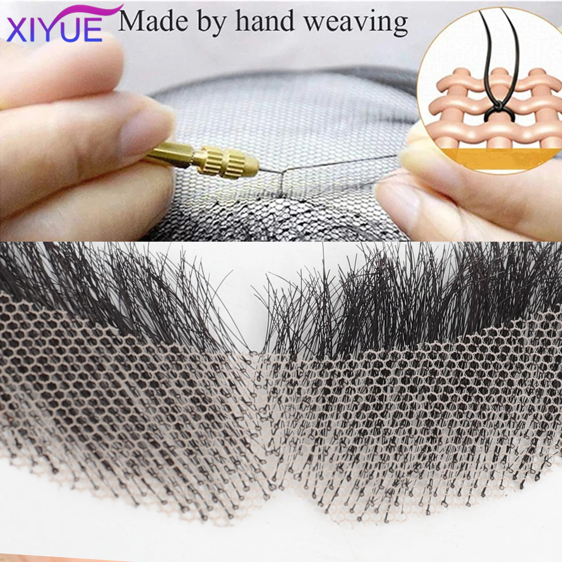 XIYUE Lace Beard Fake Moustache For Men Mustache Hand Made By Real Hair Cosplay Synthetic Lace Invisible Beards