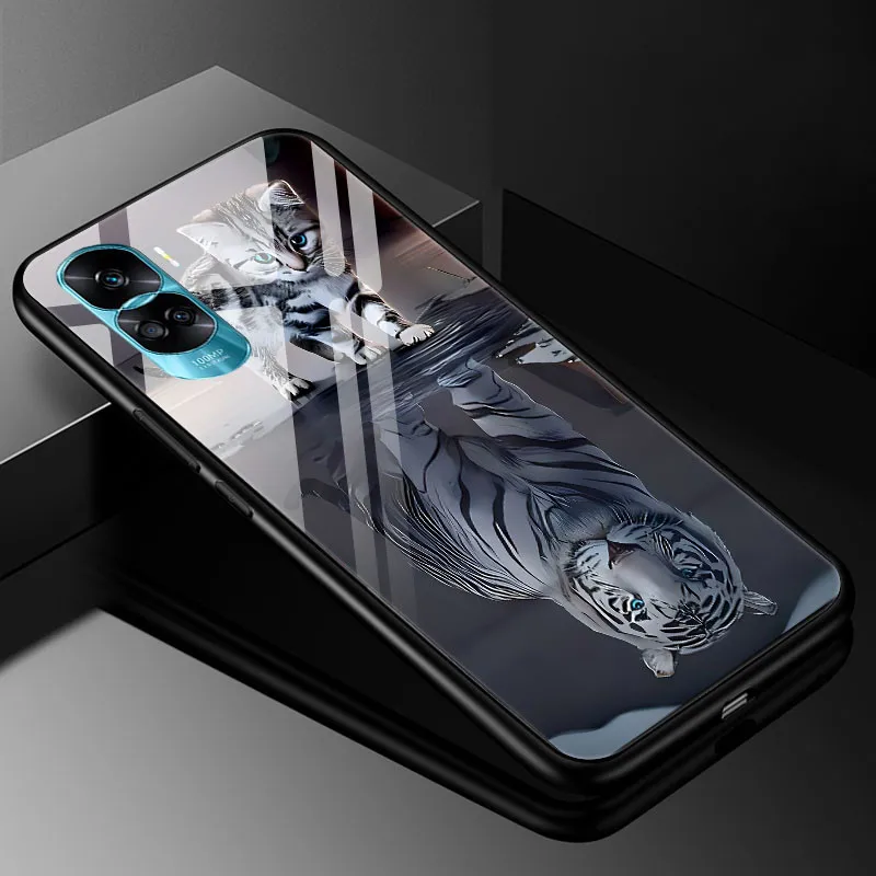 Luxury Tempered Glass Phone Case with Bumper - Cute Design