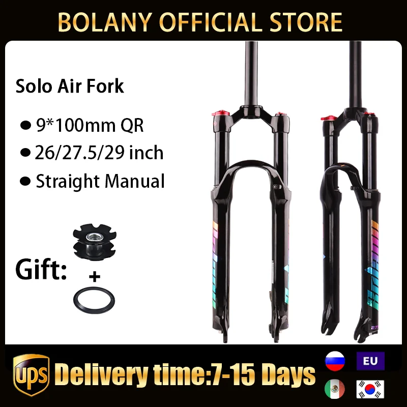 BOLANYAirSuspensionForkMTB2627529inchAluminumAlloyStraight