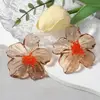 Boucles d'oreilles à fleurs transparentes en acrylique coloré pour femmes, grandes fleurs exagérées, accessoires bijoux de fête, 2025