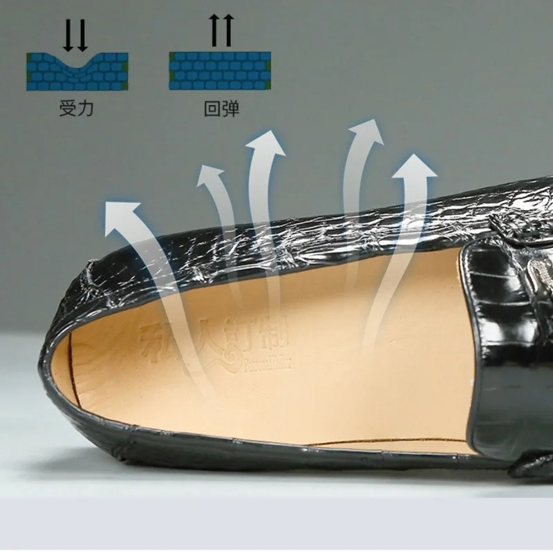 New Crocodile Fashion New High-end Casual Leather Suede With Soft Soles One Foot Business Men's Boat Walking Male Oxford Shoes