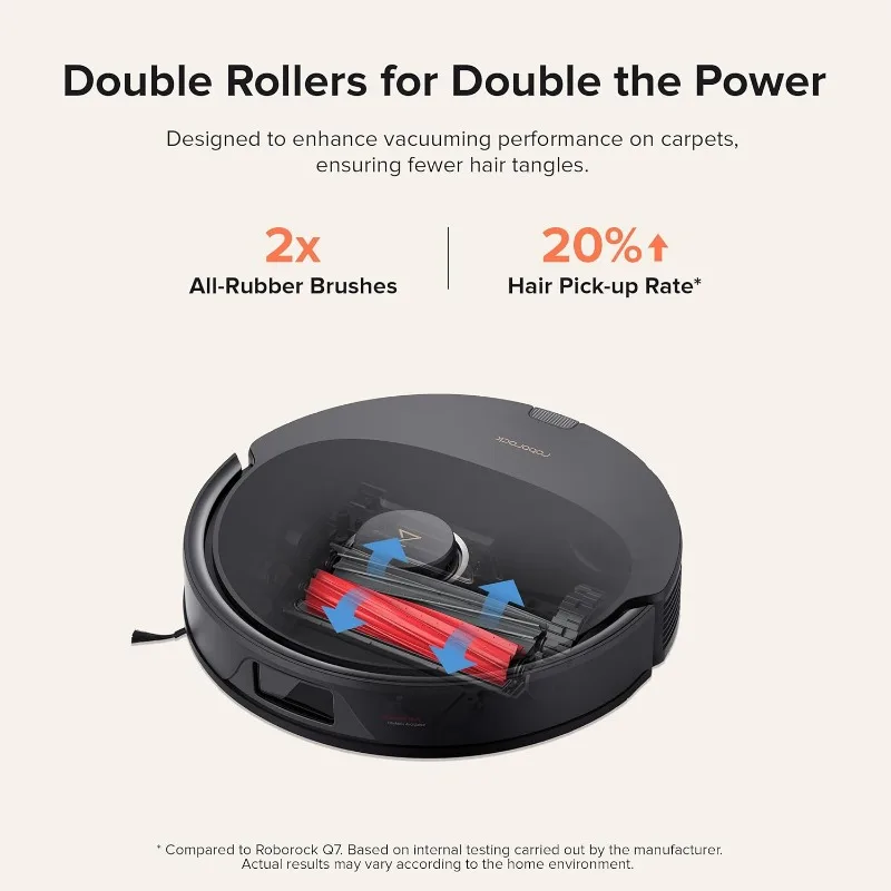 roborock Q8 Max+ Robot Vacuum and Mop, Self-Emptying, Hands-Free Cleaning for up to 7 Weeks, Reactive Tech Obstacle Avoidance