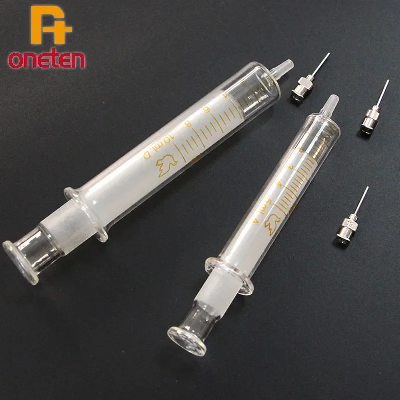 Glass Syringe 5ml 10ml Syringe Metal Needle Welding Oil Container Glass Push Rod reusable syringe liquid syringe syringe glue tool syringe ink injection Mobile Phone Repair Tool