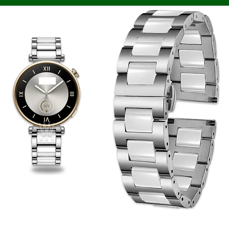 Premium Steel-Ceramic Smartwatch Strap - Adjustable Band