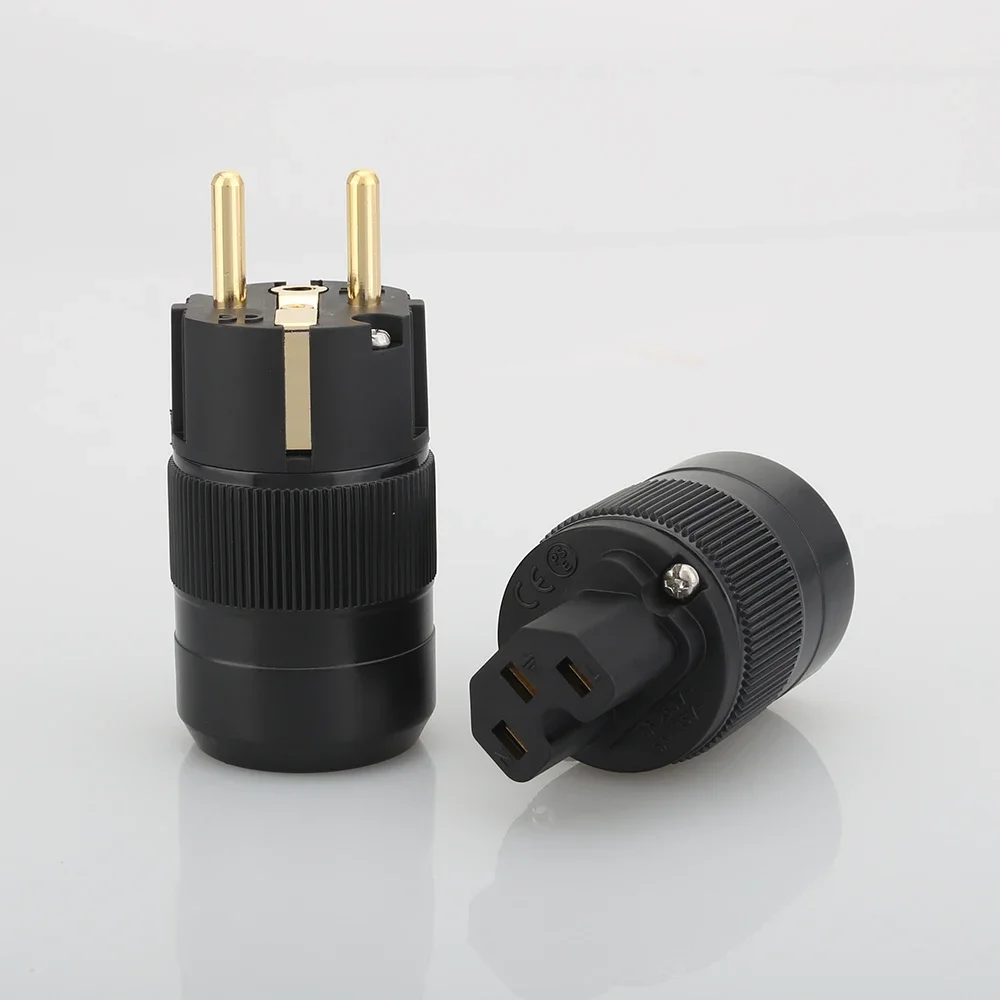 Unprint 10pairs High End 24K Gold Plated Schuko AC power plug+IEC power connector
