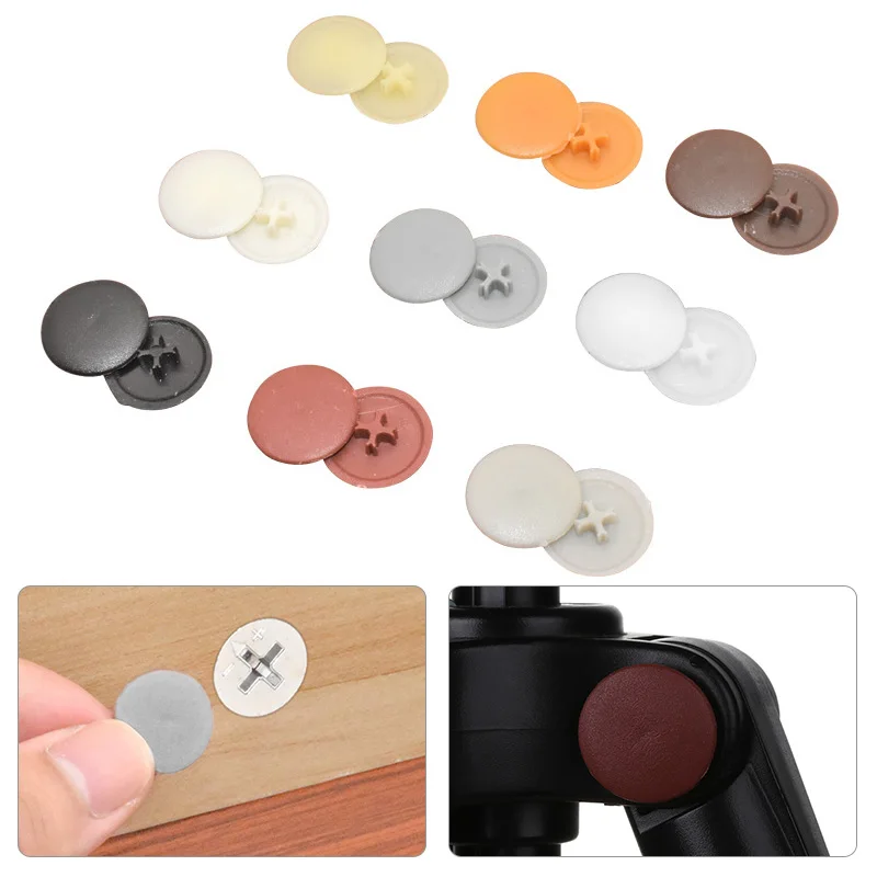 Plastic Screw Cap Plastic Screw Cover 100pcs Plastic Nuts Bolts Covers Exterior Protective Caps Practical Self-tapping Screws Decor Cover Furniture Hardware