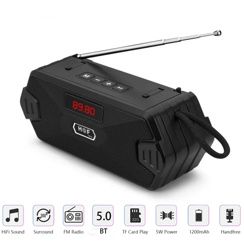 Portable Bluetooth Speakers with FM Radio Aux TF Outdoor Super Bass Column USB Wireless Speakers Bluetooth Audio for Phone bluetooth speaker