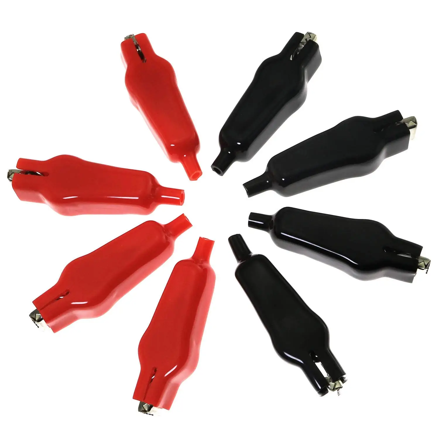 2pcs 20A insulated spring loaded crocodile clip heavy-duty crocodile clip truck batteries electrical testing alligator clips