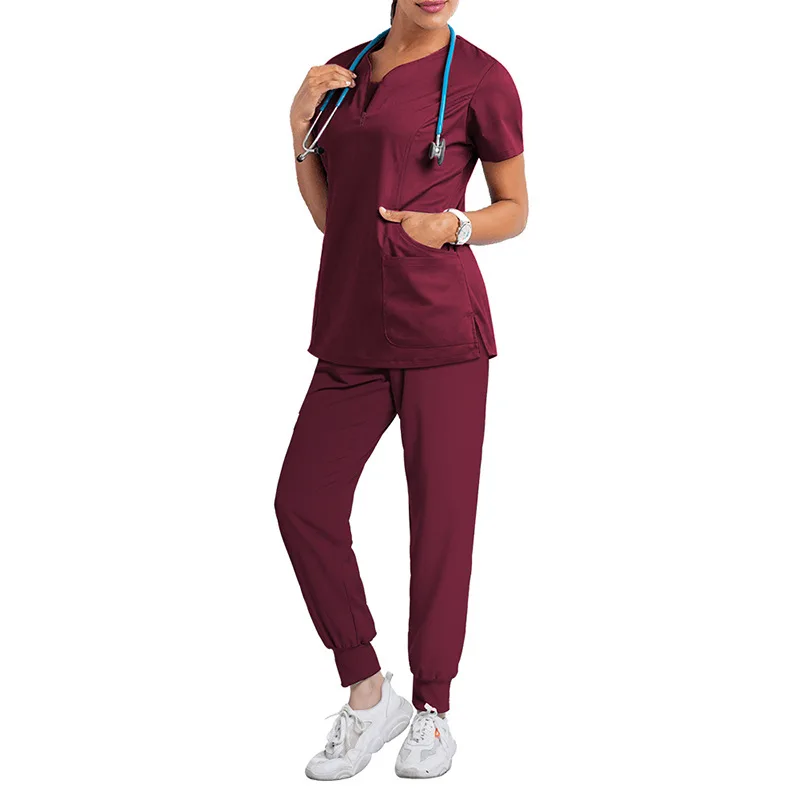 Stretch Medical Uniforms Women Scrubs Sets Tops Pant Nurses Accessories Hospital Doctors Dental Clinic Lab Worwear Clothes Suits Nurse Scrubs Top Nurse Uniform Suits Nurse Uniform Dress