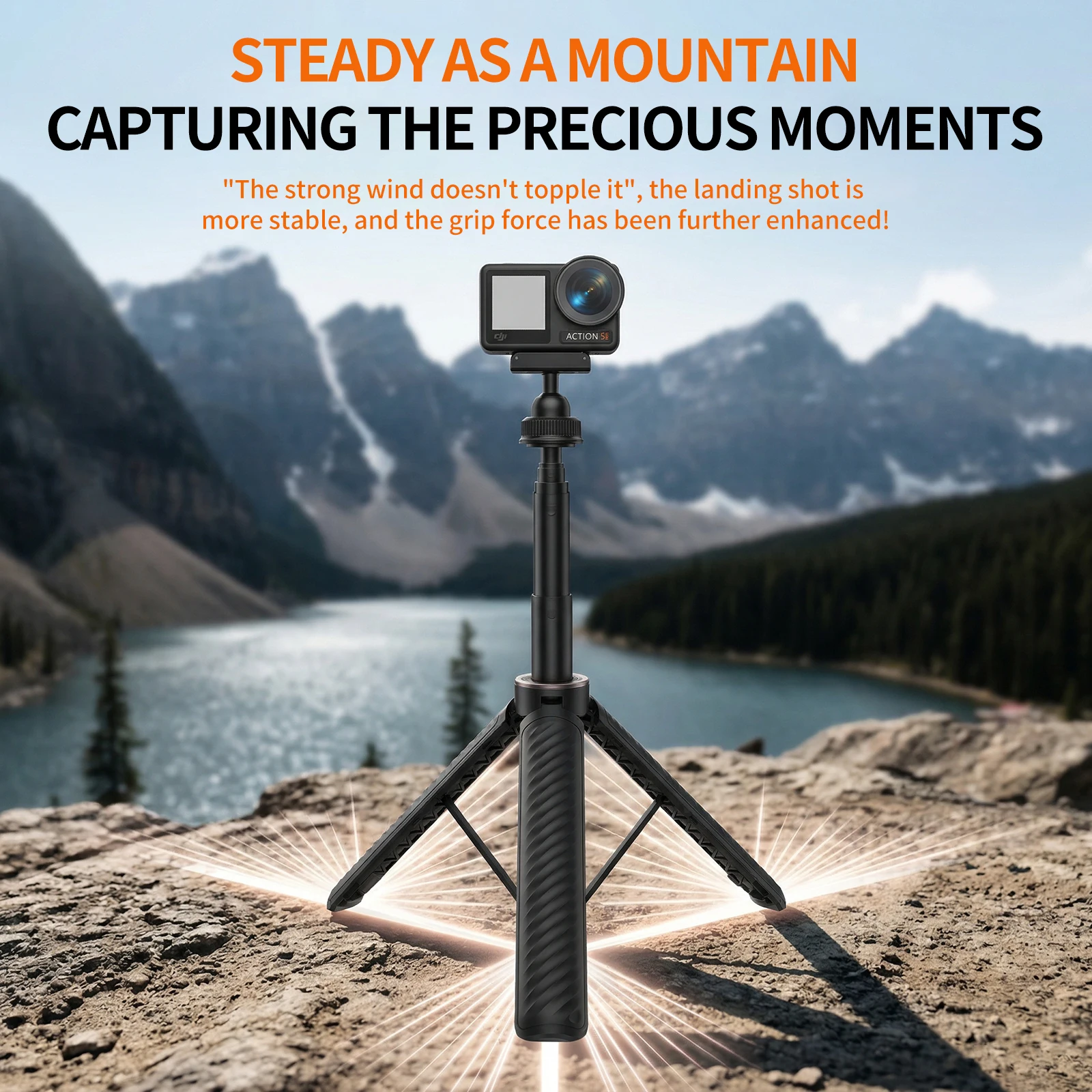 Adjustable Mini Tripod Stand and Selfie Stick, 20-67cm Length