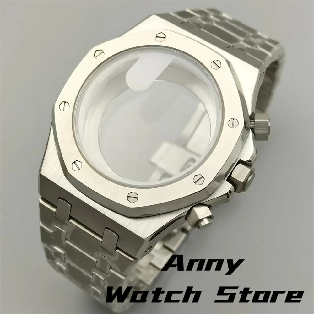 VK63/VK64対応メタルケース VK63 VK64 40mm Titanium Watch Case Black Silver Insert Dome