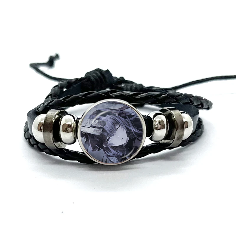 Project SEKAI Anime Asahina Mafuyu  Leather Bracelets Black Multilayer Braided Bracelets Bangles Handmade Jewelry Gifts 3