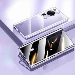 Anti Peeping 360° Privacy Protection Magnetic Metal Phone Case for Honor 70 Pro Plus (PURPLE)