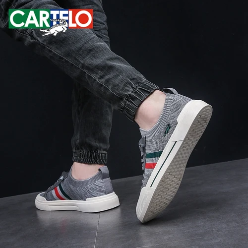 CARTELO 남성용 가황 패션 스니커즈, 통기성 편안한 플랫 캐주얼 신발, 스포츠 러닝화, 야외 운동화 2