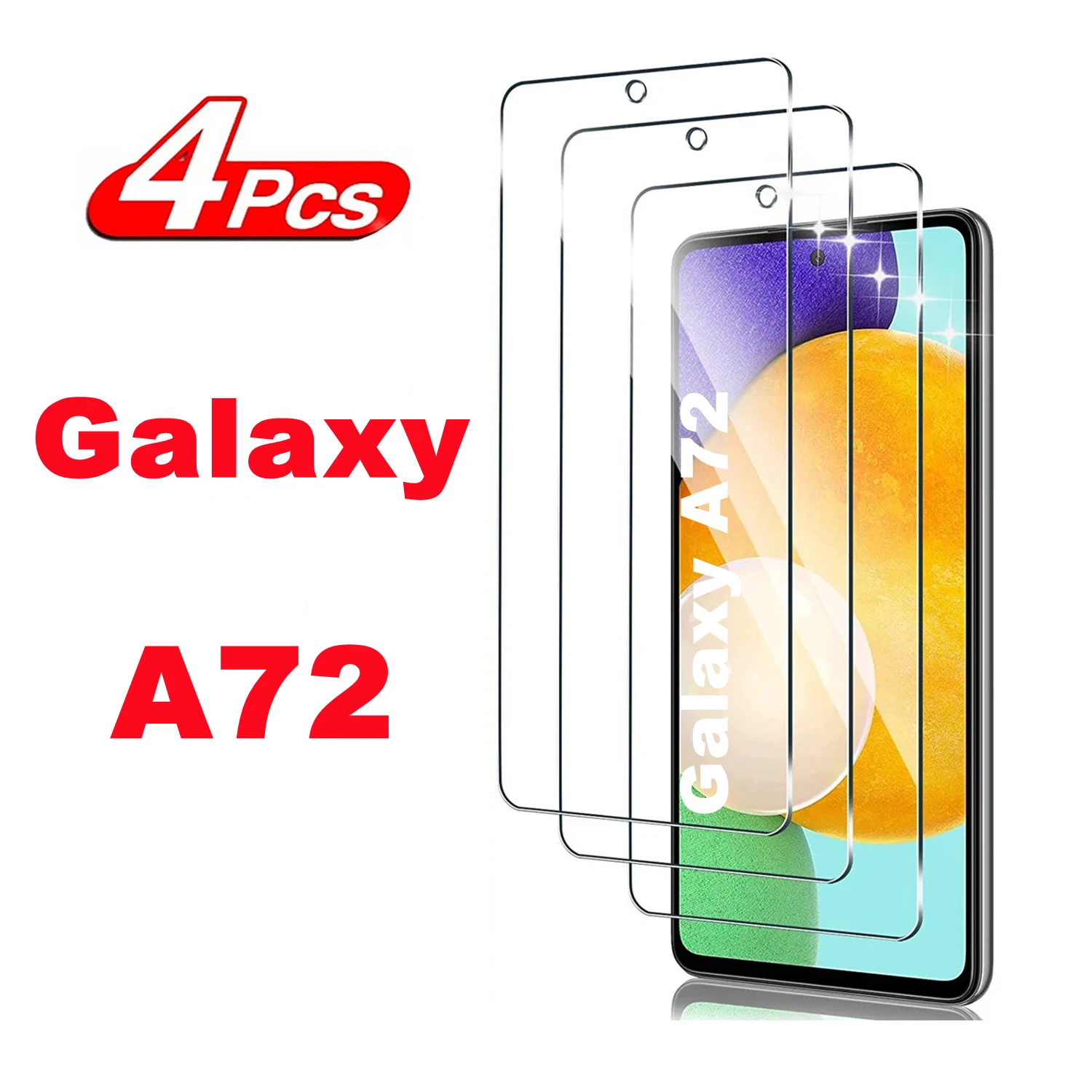 

HD Screen Protector Glass For Samsung Galaxy A72 5G 2/4Pcs 9H Tempered Glass Film