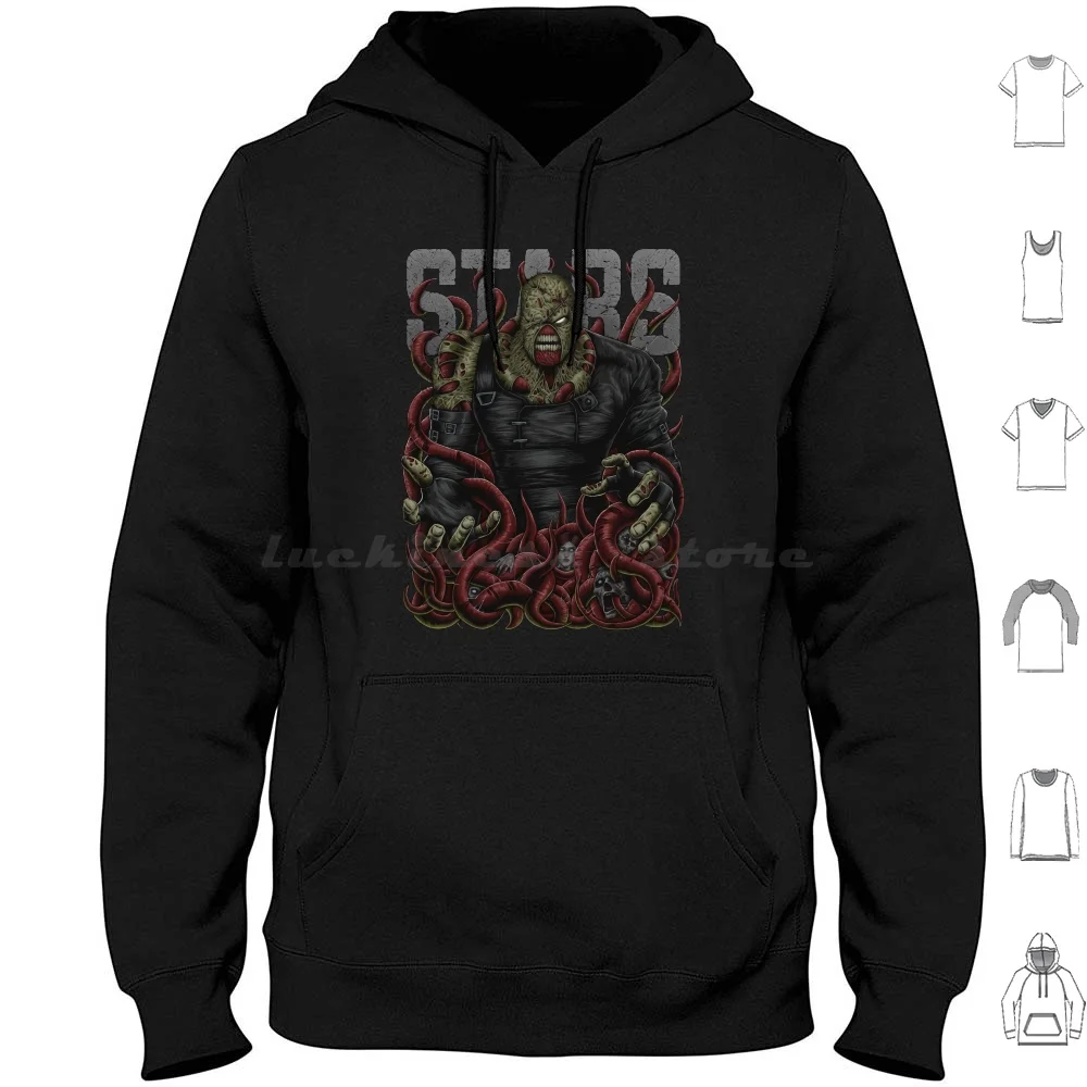 Nemesi Felpa Con Cappuccio In Cotone Manica Lunga Nemesi Biohazard Zombie Stelle 3 Nemesi