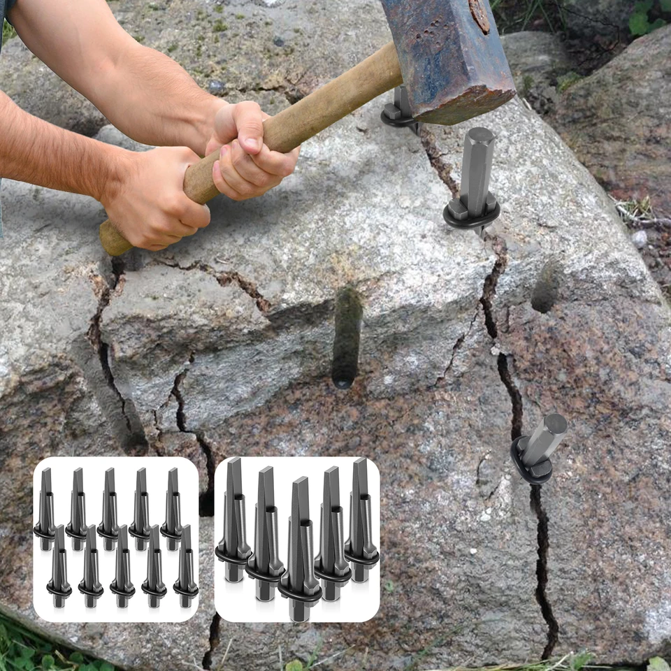 Cunei Per Spaccare Pietra - 10 Pezzi, Acciaio Cromo Vanadio, 16mm Diametro - Foto 10