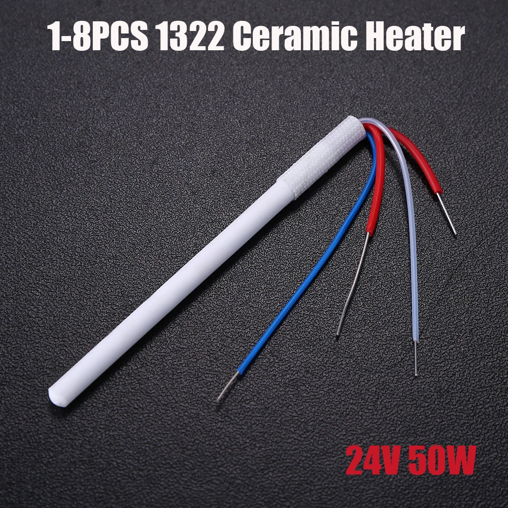 1-8pcs 1322 Ceramic Heater Soldering Station Replacement Heating Element 24V 50W For Saike 936/898d/852d/909d/8586d hot stapler plastic