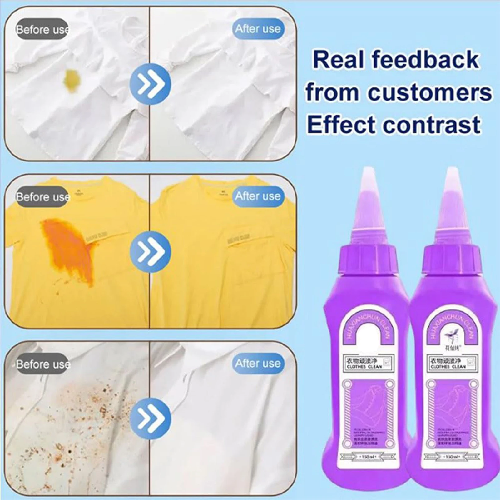 Active Enzyme Clothing Stain Remover Stain Remover Cleaner Detergent for Laundry Room Shelf Handbag
