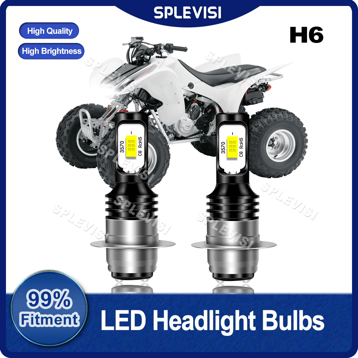 Pure White LED Headlight Bulbs 8000LM 12v-24v For Honda ATV TRX300EX A 2007-2008 For Honda ATV TRX400EX A 1999-2008 CSP Chips