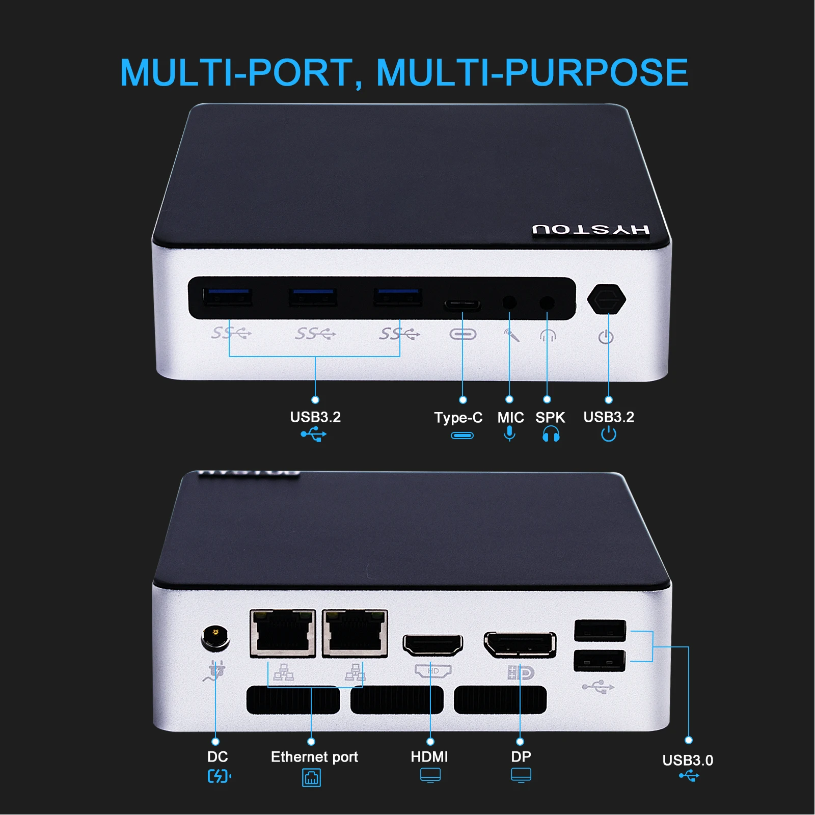 

HYSTOU Mini NUC Ofiice Desktop Computer M3 Intel Core i3 i5 i7 1340P CPU 2*DDR5 SO-DIMM 262pin Type-C 3 8K Display Output