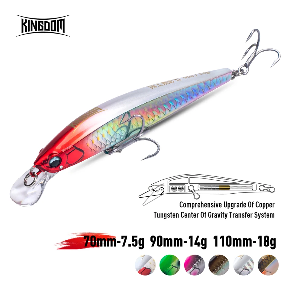 Kingdom Kingart-II Sinking Minnow Fishing Lure 7.5g 14g 18g 70mm