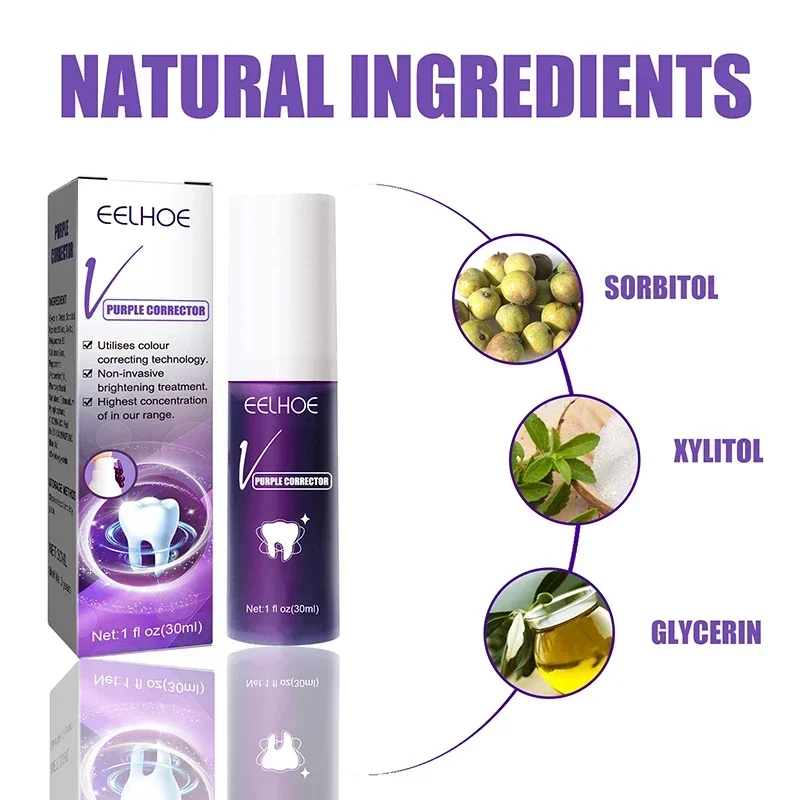 Teeth Purple Whitening Toothpaste Anti-Sensitive Removes Tartar Clean Oral Hygiene Fresh Breath Removal Teeth Dental Tooth Care for teeth whitening toothpaste