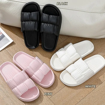 Soft Bottom Slippers for Women Home Bathroom Home Bath Non-slip Couple Summer Sandals for Men Summer Beach Wear Comfortable 1