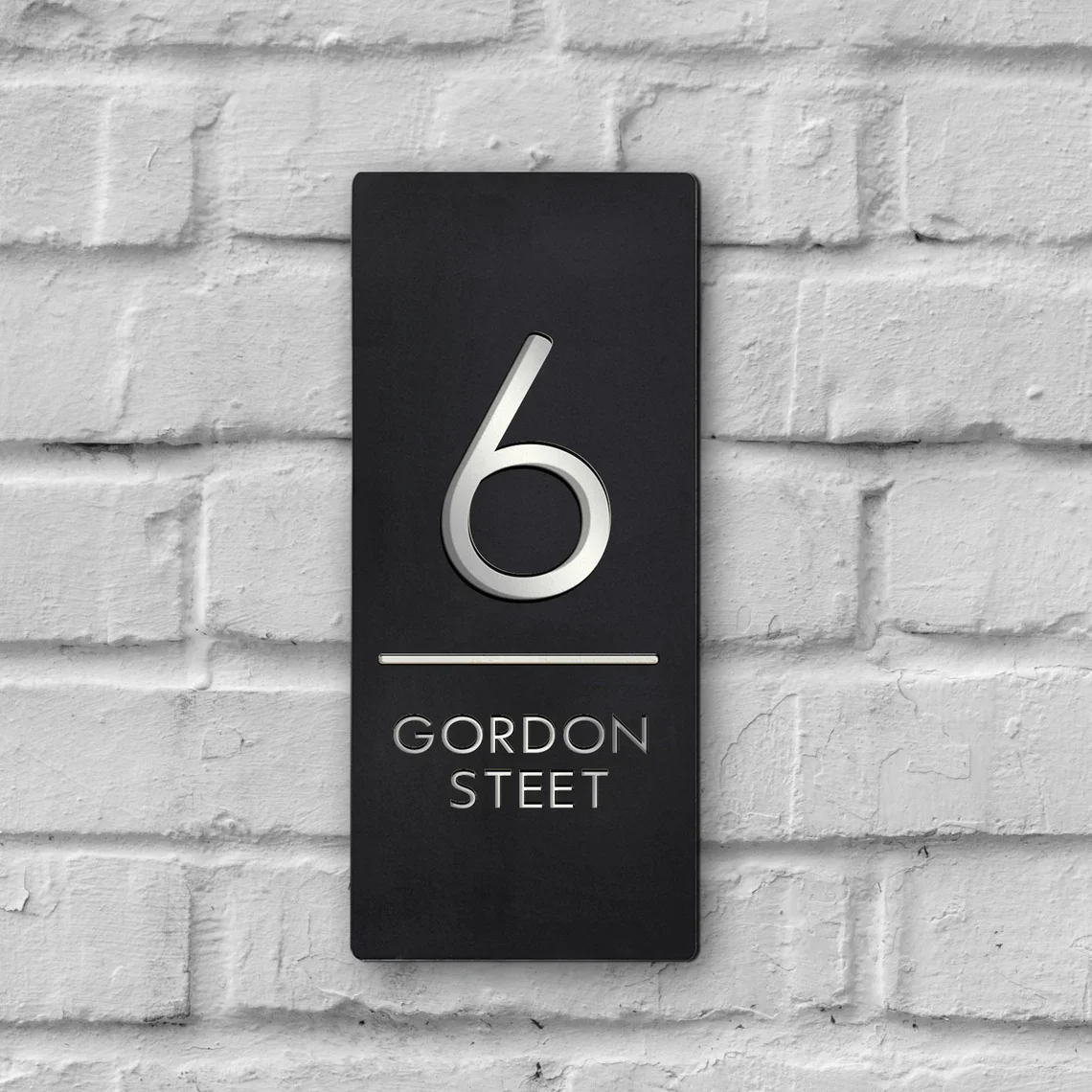 Personalised Floating Address Sign Acrylic House Numbers Outdoor Name Plaque