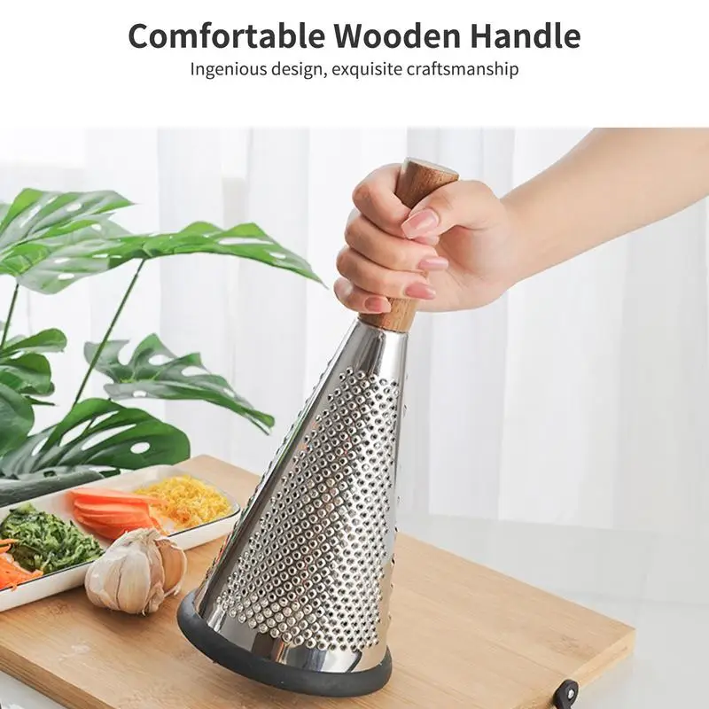 Stainless Steel Kitchen Grater Creative Cone Shape Fruit Vegetables Peeler  Garlic Grinder Manual Potato Grater Vegetable Tools - Fruit & Vegetable  Tools - AliExpress