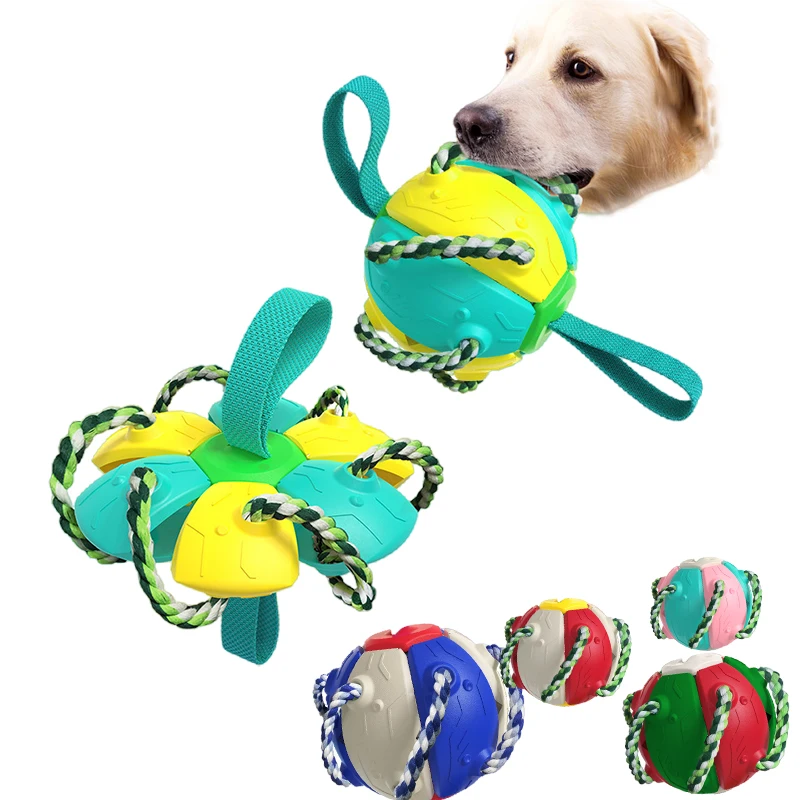 Pet Dog Toy Football Training Agility Multifunctional Dog Soccer Pet Flying Saucer Ball Toy Outdoor Interactive Toy Dog Supplies