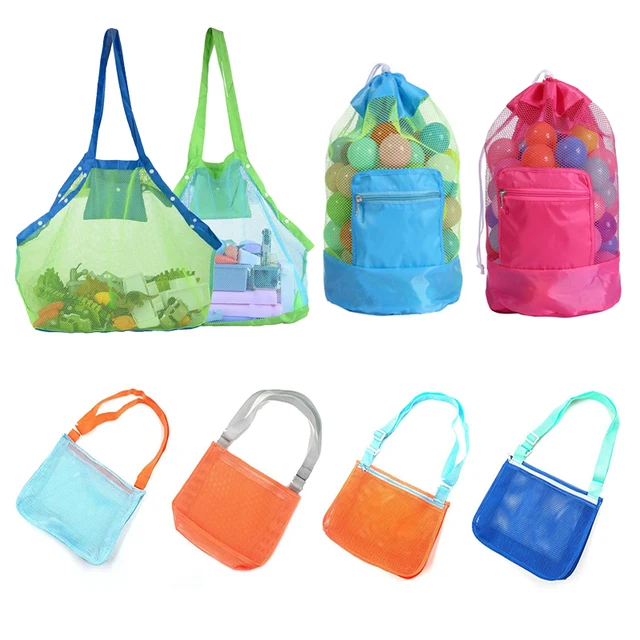 Portable Children Baby Beach Sand Toy Net Bag Baby Beach Toys Storage Mesh Bags Folding Sundries Mesh Baby Storage Backpack 1