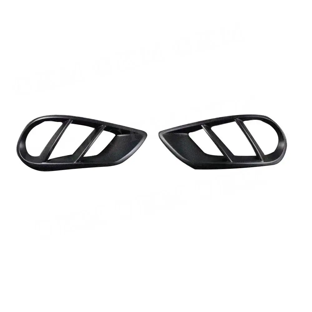 Front Bumper Air Vent Outlet Cover Trim For Benz W205 C63 C180 C200 Sport 2015- Carbon Fiber Fog Lamp Mesh Grill Frame