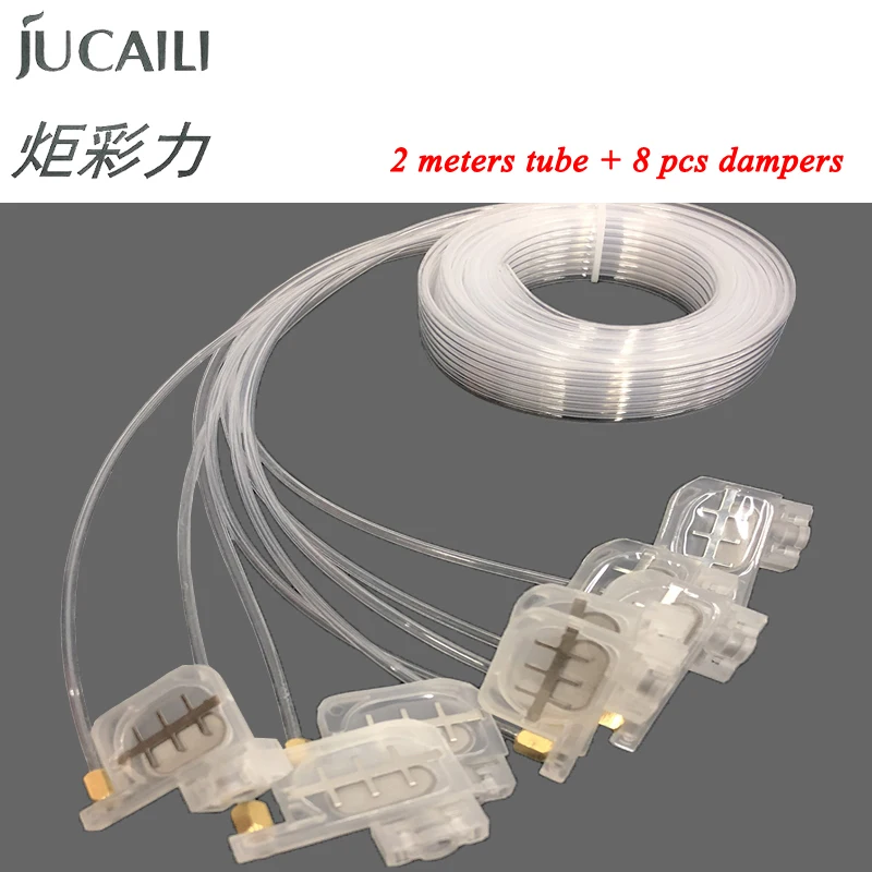 Jcl 8 Pz Ammortizzatore Con 8 Colori 2M Tubo Per Inchiostro Eco Solvente Per Epson R1800 R1900 Dx4 Dx5 Stampante Inchiostro Dumper Filtro