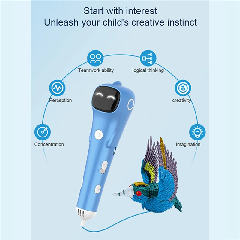 A72I PCL Filament Low Temperature Anti-Scald 3D Printing Pen DIY Drawing Toys for Boy Christmas Birthday Gift