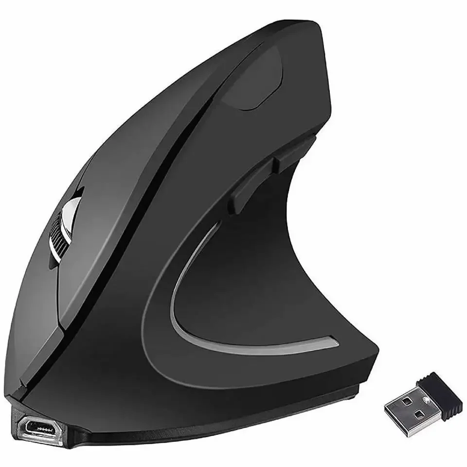 Vertikale ergonomische kabellose wiederaufladbare Gaming-Maus (optisch, 2,4 GHz) für Computer, PC, Laptop und Desktop (USB)_voghion.com