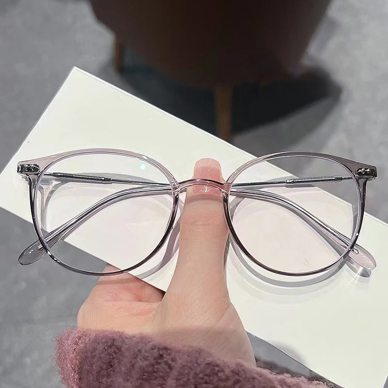 Blue Light Blocking Myopia Glasses Luxury Brand Round Eyeglasses Women Men Prescription Near Sight Glasses Diopter 0 To -4.0 3